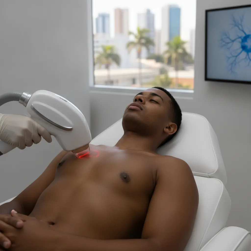 Depilação a Laser no Peito Masculino em Pele Escura em Goiânia