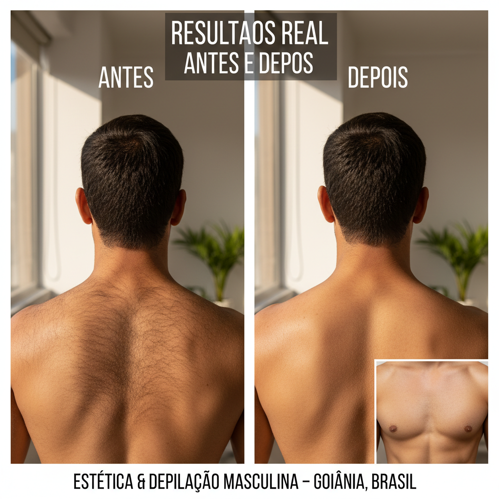 Depilação Masculina Antes e Depois: Resultados Goiânia