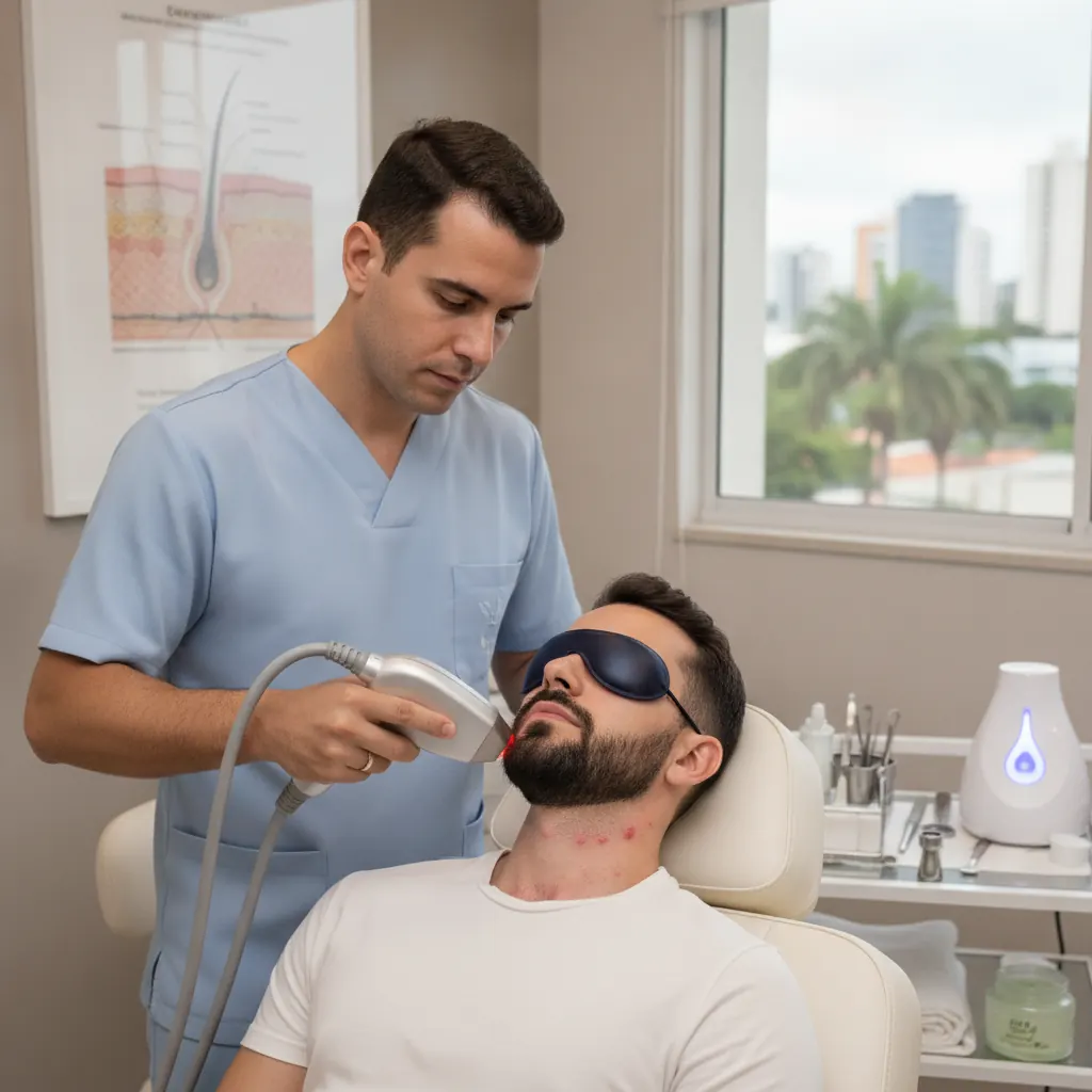 Pelo Encravado na Barba: Como Resolver com Laser em Goiânia
