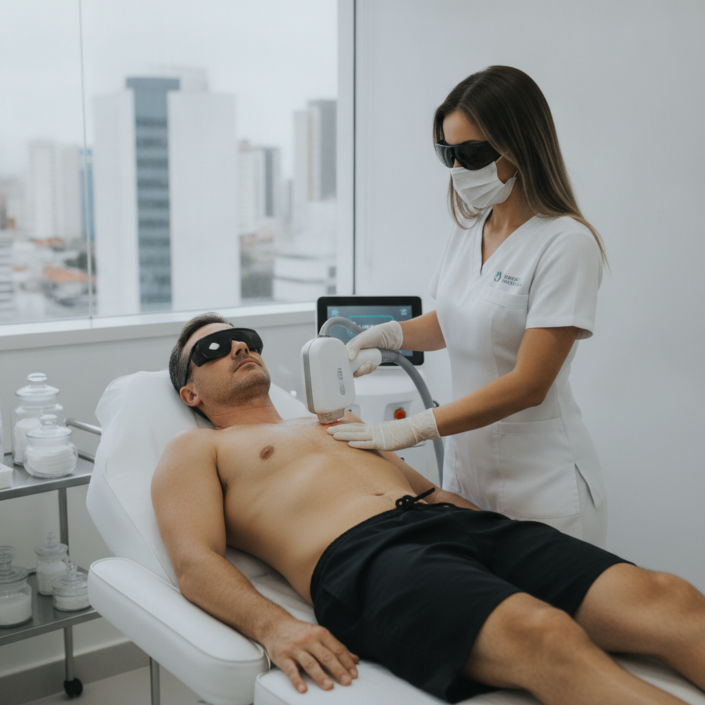 Sessão de Depilação Laser Masculina em Goiânia: Quanto Tempo Leva?