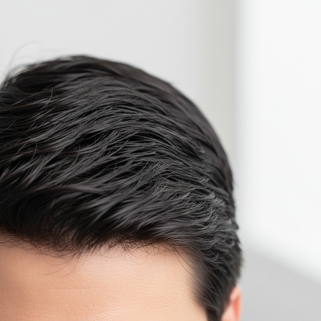 Resultado de tratamento capilar masculino — couro cabeludo revitalizado